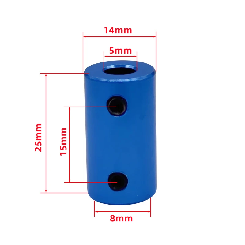 1PC Aluminium Legierung Kupplung Bohrung D14L25 3/4/5/6/6,35/7/8mm Schwarz Blau Flexible Welle Koppler Schraube Für Schrittmotor Zubehör – Detail 1