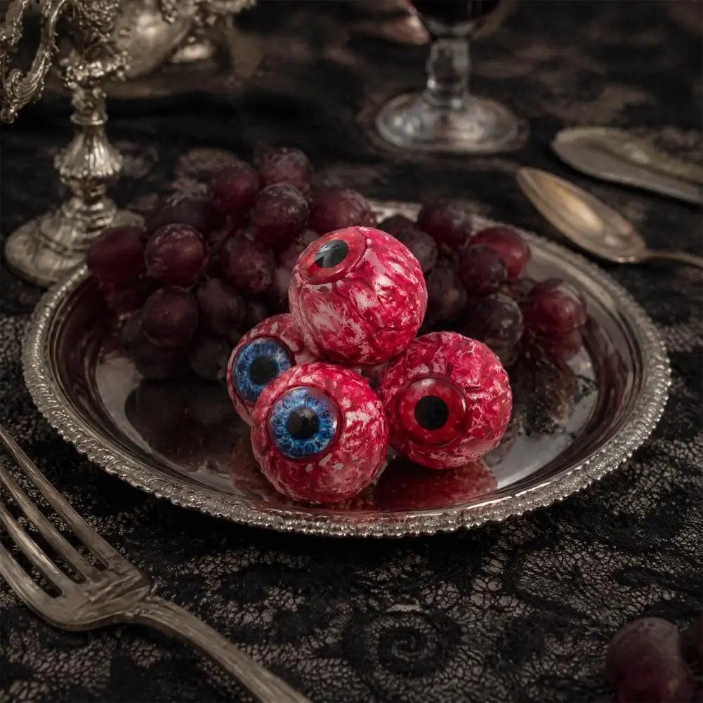 Halloween Eyeball Decorations Halloween Hanging Eyeballs Decoration Set 4 Pcs Realistic Fake Blood Eyes Net Bag Haunted for Yard