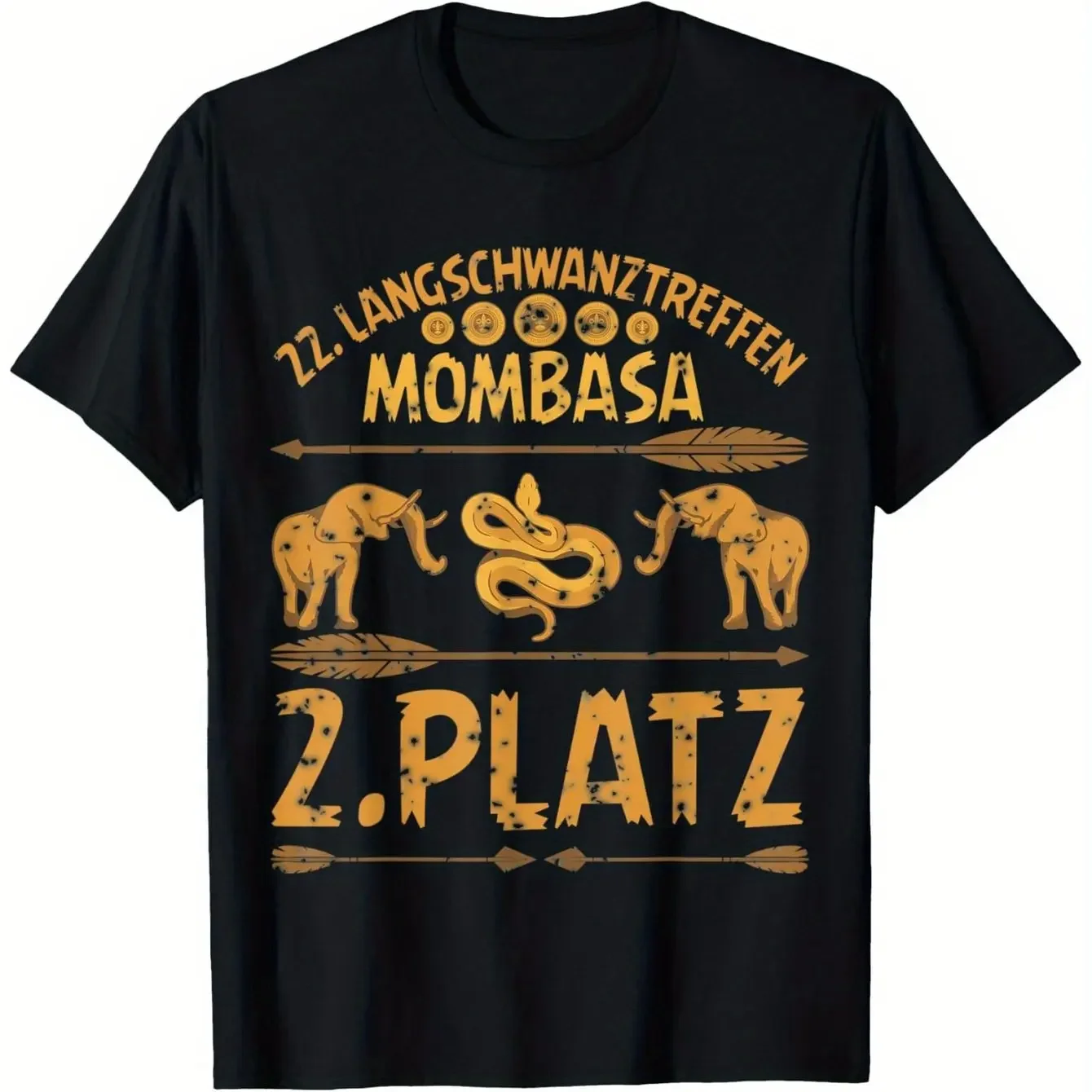 Fun Long Tail Conference Mombasa Carnival Mallorca T-Shirt für Herren und Damen, geeignet für Eltern und Freunde, Schwarz