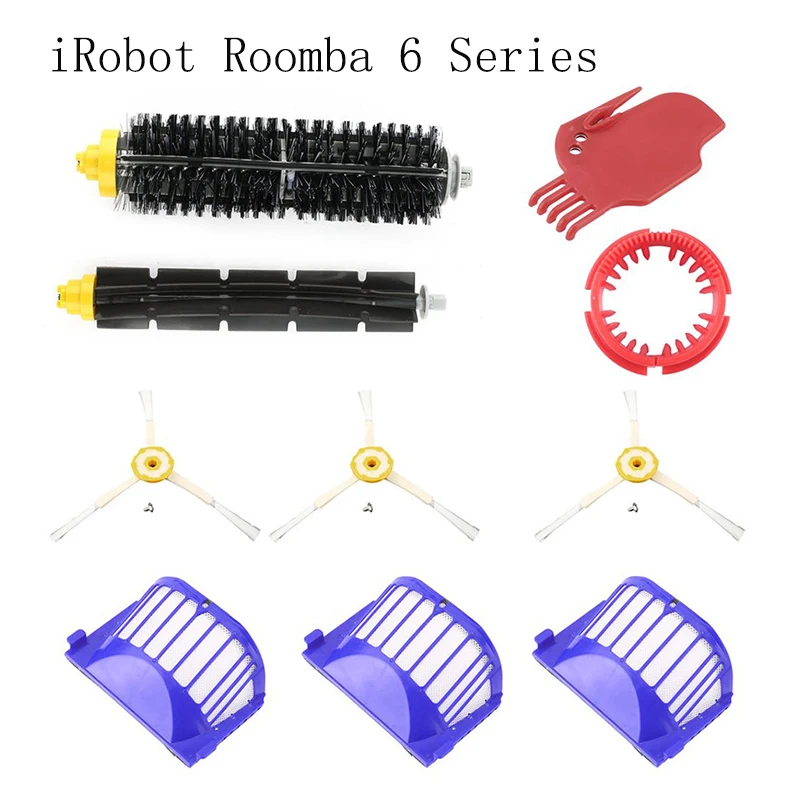 Запчасти для iRobot Roomba 600 Series 601 610 620 630 631 650 651 655 660 585 595 680, Hepa фильтр, основная боковая щетка, колесо