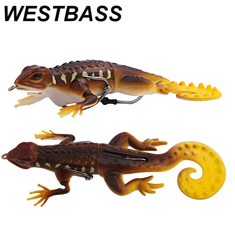 WESTBASS Soft Gecko Lure 13.5cm-21g Floating Fishing Bait Silicone Gecco Wobblers Vivid House Lizard Swimbait Weedless cebos