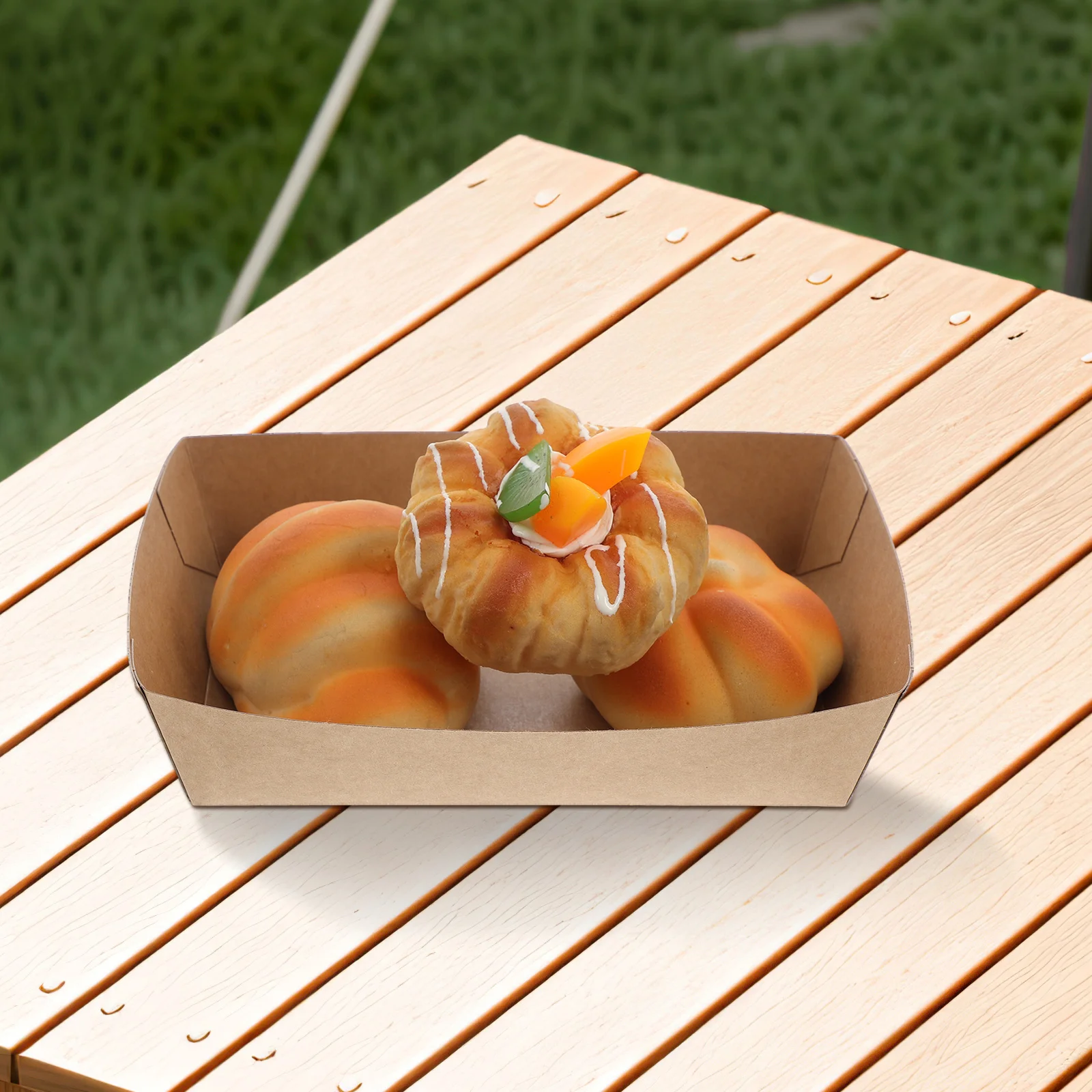 Cajas de comida desechables de 50 Uds., contenedores de papel portátiles para llevar, resistentes al agua para Picnic, barbacoa, fiesta, bandeja de aperitivos, caja de comida china