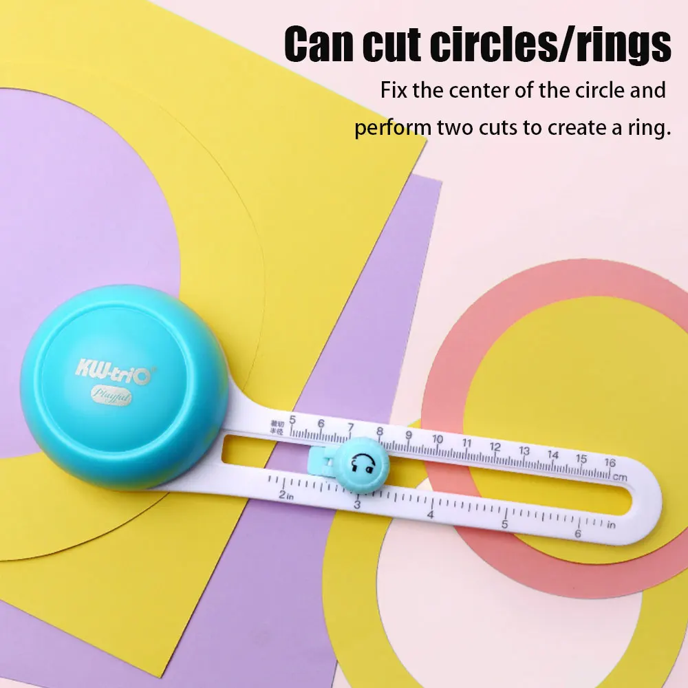 1PC craft circle cutter, 3 cutting heads, cutting diameter 10-32cm, suitable for scrapbooking, card making, DIY handicrafts.
