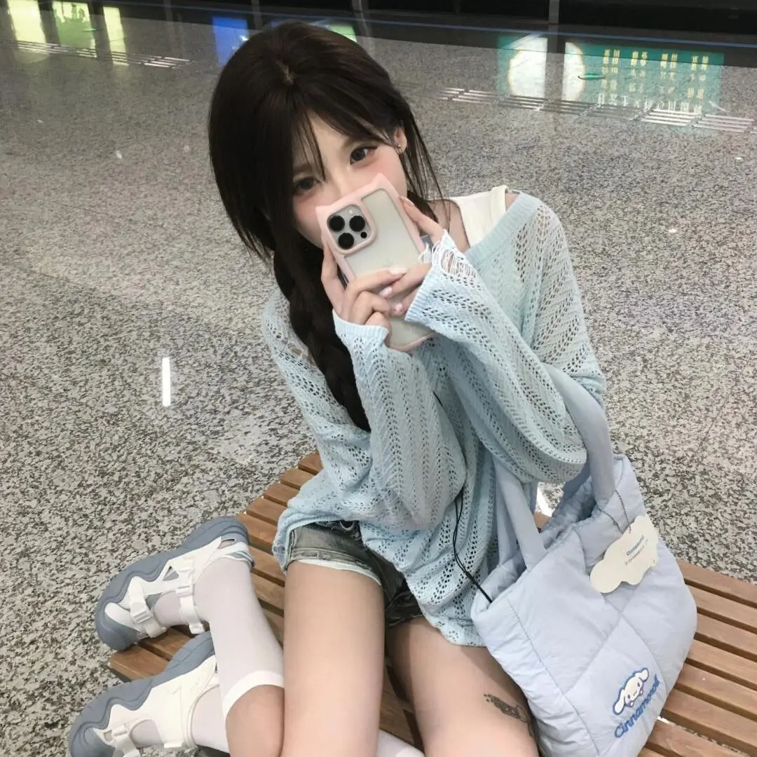 

Lazin Sle мятный вязаный ажурный топ, тонкая верхняя одежда, Новое поступление лета, повседневная одежда средней длины для поездок на работу