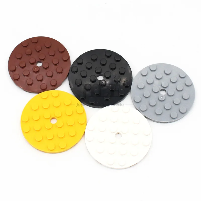 10pcs Moc Plate Round 6x6 with Hole 11213 DIY Creative Enlighten Building Blocks Bricks Sets Compatible Assembles Particles