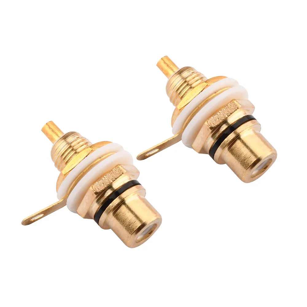 Conector hembra RCA para chasis, adaptador de montaje en Panel, Terminal de Audio, enchufe AV de 3,5mm, 2 piezas, 1 par