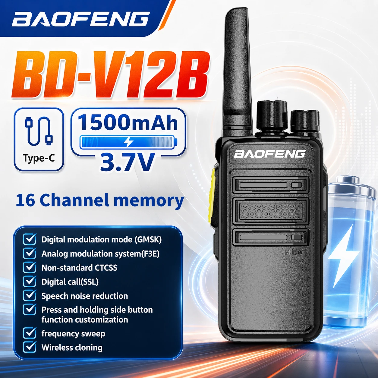 bd-v12b-baofeng-handheld-walkie-talkie-16ch-encrypt-noise-reduction-rechargeable-two-way-radio-for-security-hotel-con