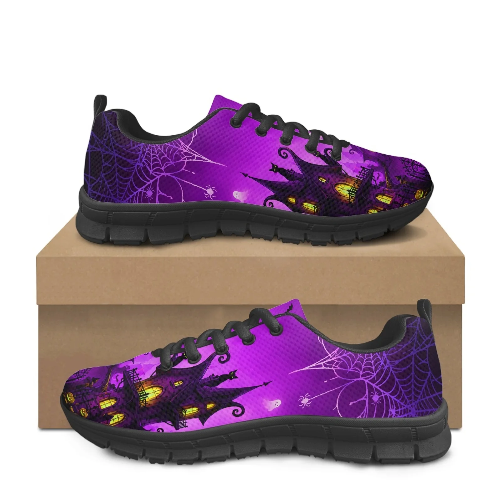 Coloranimal Haunted Women Comfortable Shoes for Teachers Standing All Day Soft Sports Trainers for Travel