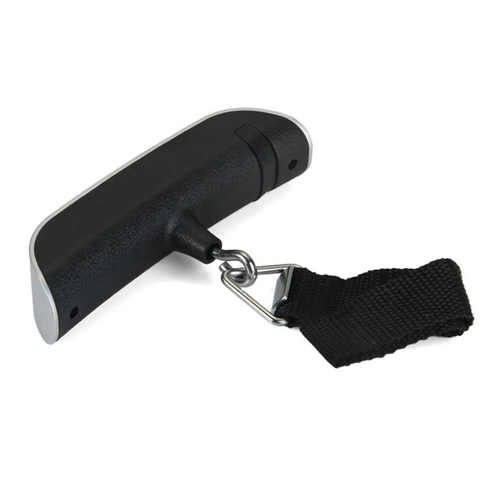 Imagem -02 - Mini Escala de Bagagem Digital Hand Held Lcd Electronic Hanging Scale Capacidade do Termômetro Dispositivo de Pesagem 50kg