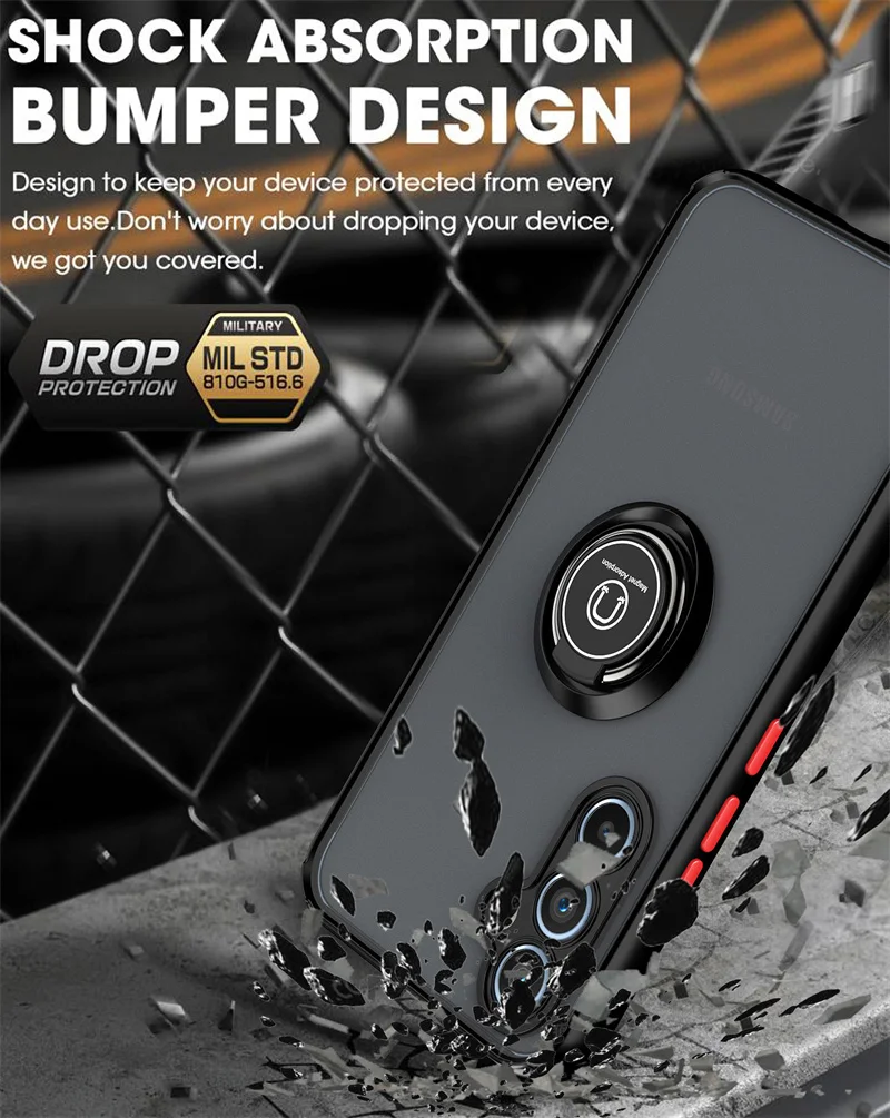 حافظة لهاتف سامسونج جالاكسي A06 A16 A26 A36 A56 A15 A25 A35 A55 A54 A53 A52 5G غطاء حامل حلقة مغناطيسي مقاوم للصدمات #6