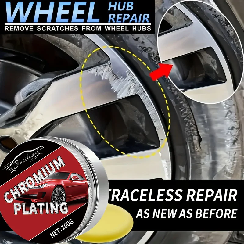 

Универсальная паста для ремонта колес мотоцикла 100 г — средство для удаления царапин и выцветания для алюминиевых и хромированных дисков, лак для шин черного цвета, белый