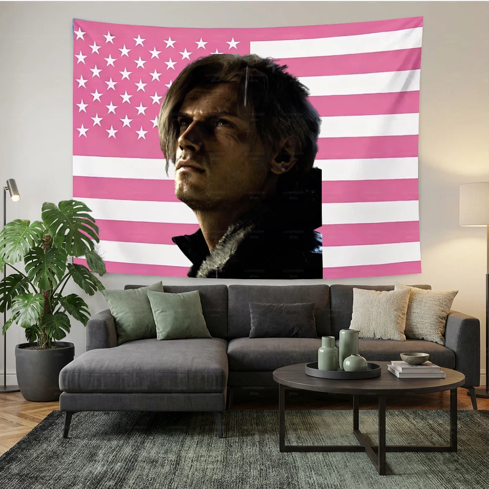 Leon Kennedy Resident Evil Wandteppich - Wandbehang für Restaurant, Bar & Party, Horror-Spiel Wanddekoration