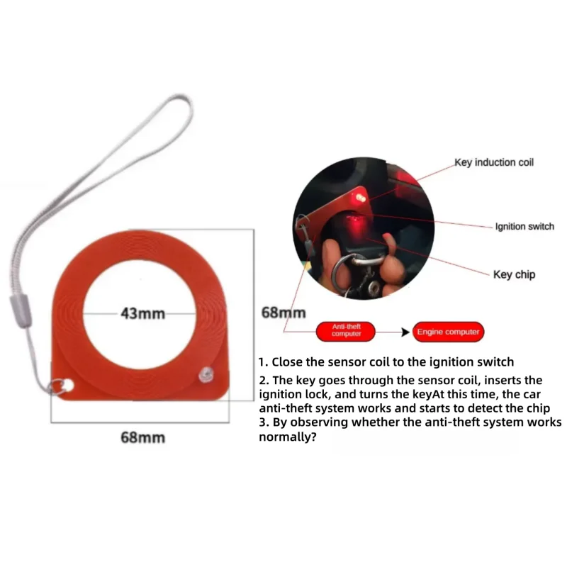 

Автомобильный универсальный портативный инструмент, быстрая проверка чипа, красный иммобилайзер, система осмотра, легко наносится, автоматический тестер катушек для ремонта пластика