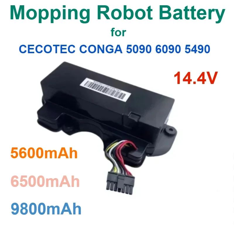 

14.4V 9800mAh For CECOTEC CONGA Mopping Robot Battery 5090 6090 5490 Pack Netease Intelligent Manufacturing NIT Model Parts