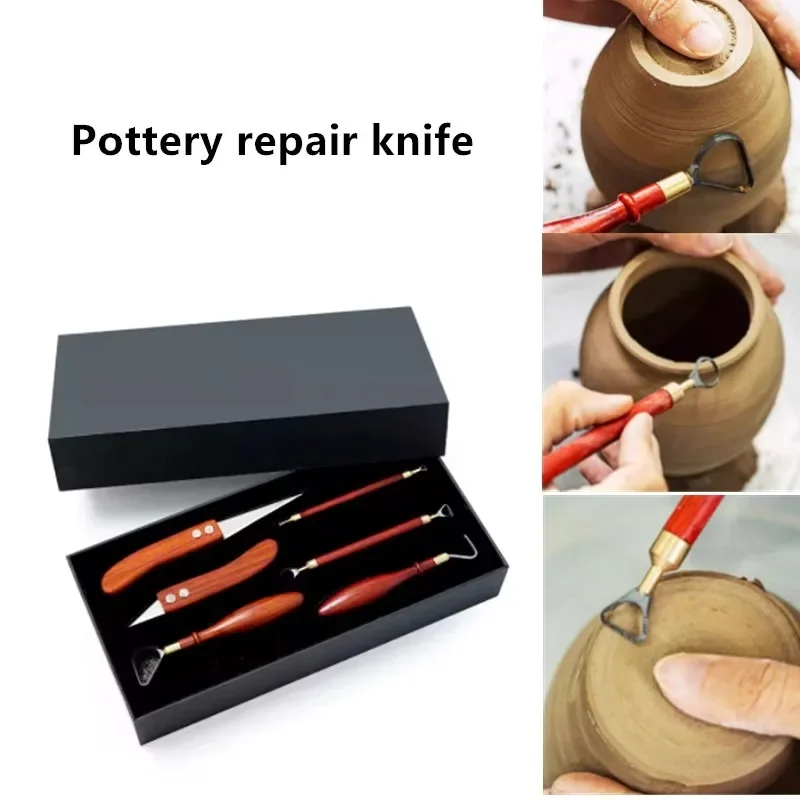 

6 Pieces Set Pottery Double Head Repair Knife Clay Cutting Tools DIY Ceramic Handicrafts Repair Billet Modeling Carving Knife