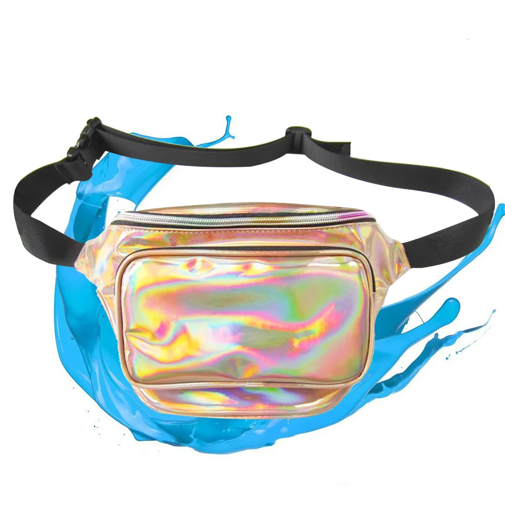 Hologram Waist Bag Waterproof Shiny Fanny Pack Gold Reflective Sunlight Fashion Crossbody Chest Bum Bag