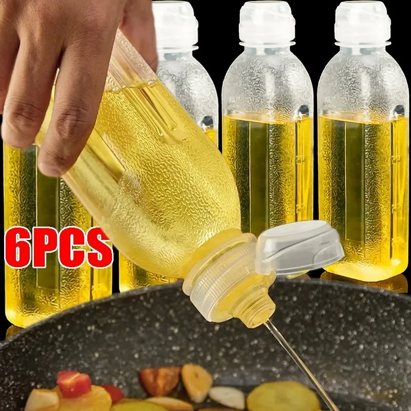 6/1 pçs 300/500ml garrafa de óleo de cozinha tempero de plástico squeeze garrafa dispensador para salada churrasco molho condimento ferramenta de cozinha