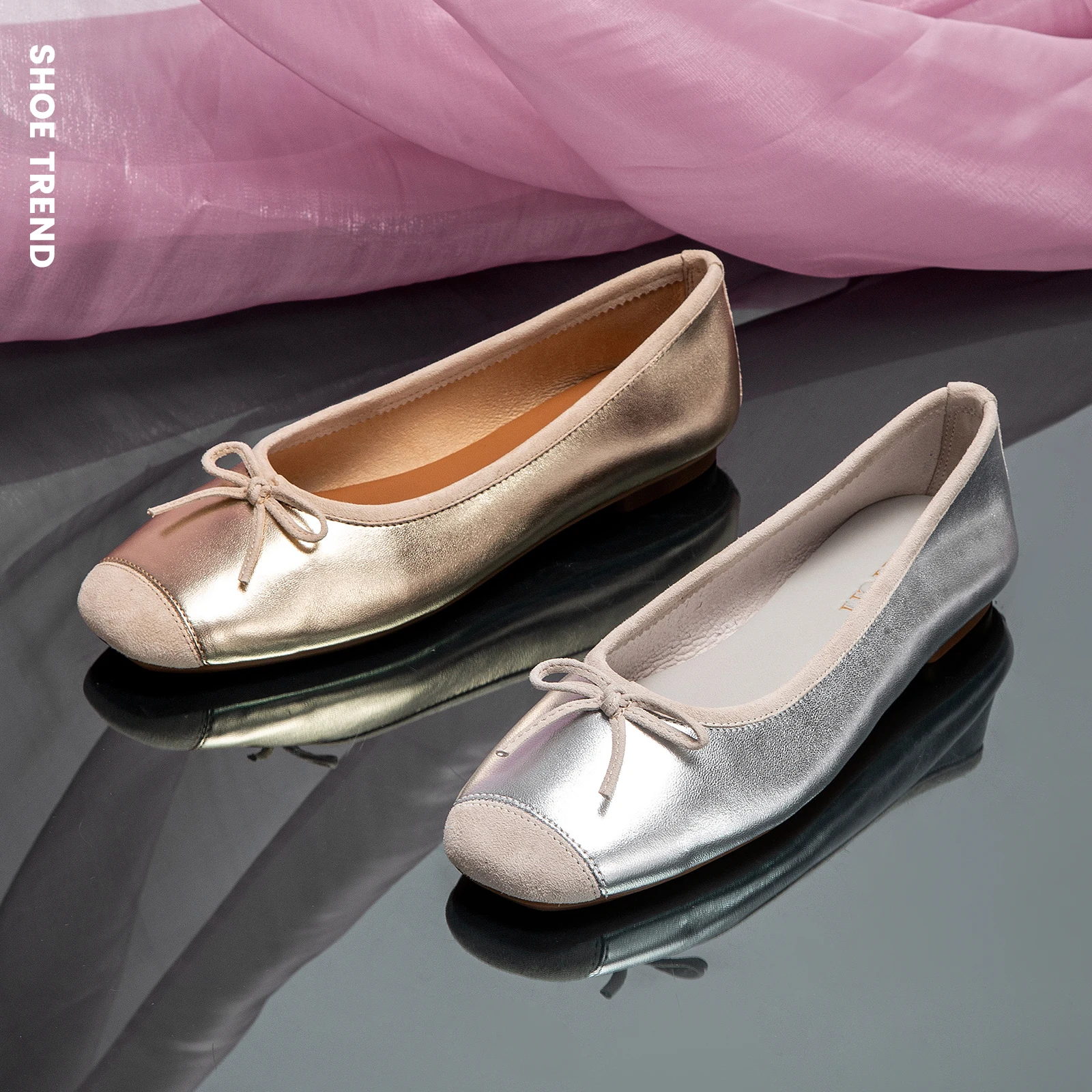 24 yeni fransız koyun derisi bale pompaları vintage stil yay süslemeleri Patchwork tasarım