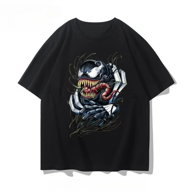 

Оригинальная мужская и женская футболка с короткими рукавами и принтом «Мстители Человека-паука Venom» Marvel высокого качества, одинаковые свободные футболки с круглым вырезом