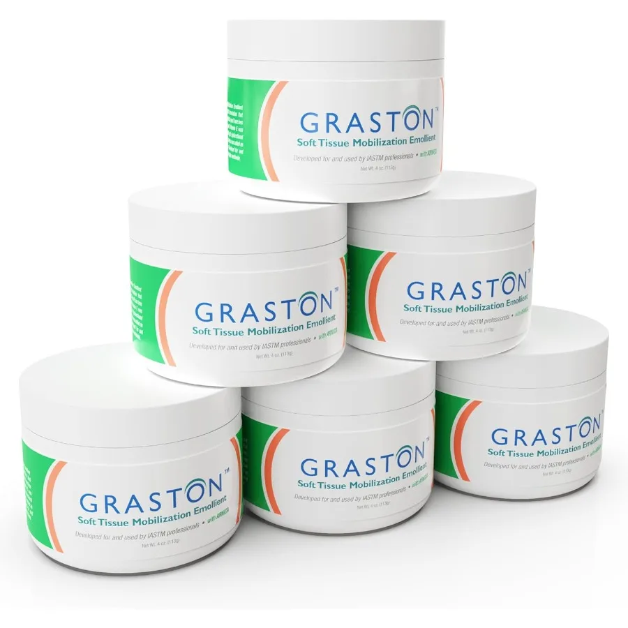 

Graston Technique Arnica Soft Tissue Emollient - 4oz Jar Pro-Grade Therapy Cream for IASTM Massage Relief and Recovery 6-Pack