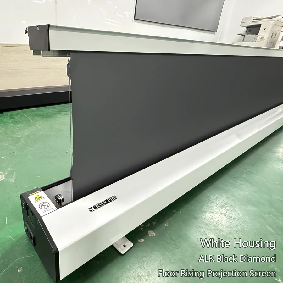 

2025 Hot 100 Inch Electric Tab Tension Floor Rising ALR Projector Screen with Ambient Light Rejecting for Long Throw Projectors