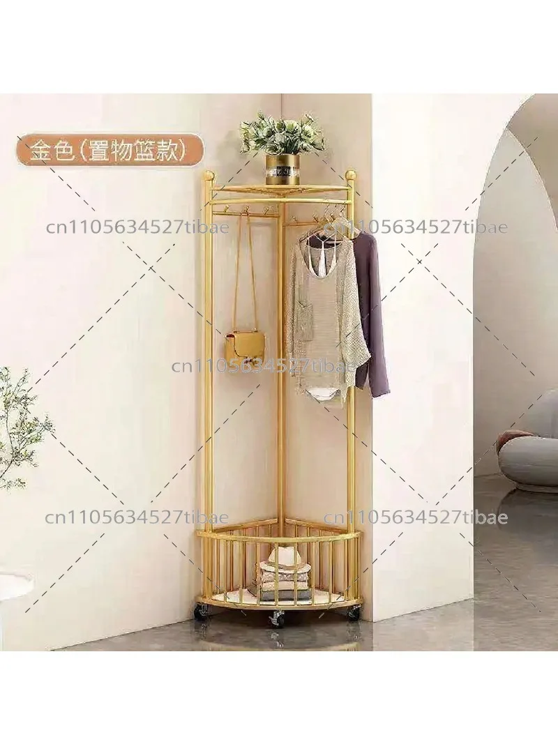 Floor to Ceiling Coat Rack Stand for Living Room, Corner Clothes Storage Organizer with Sturdy Frame