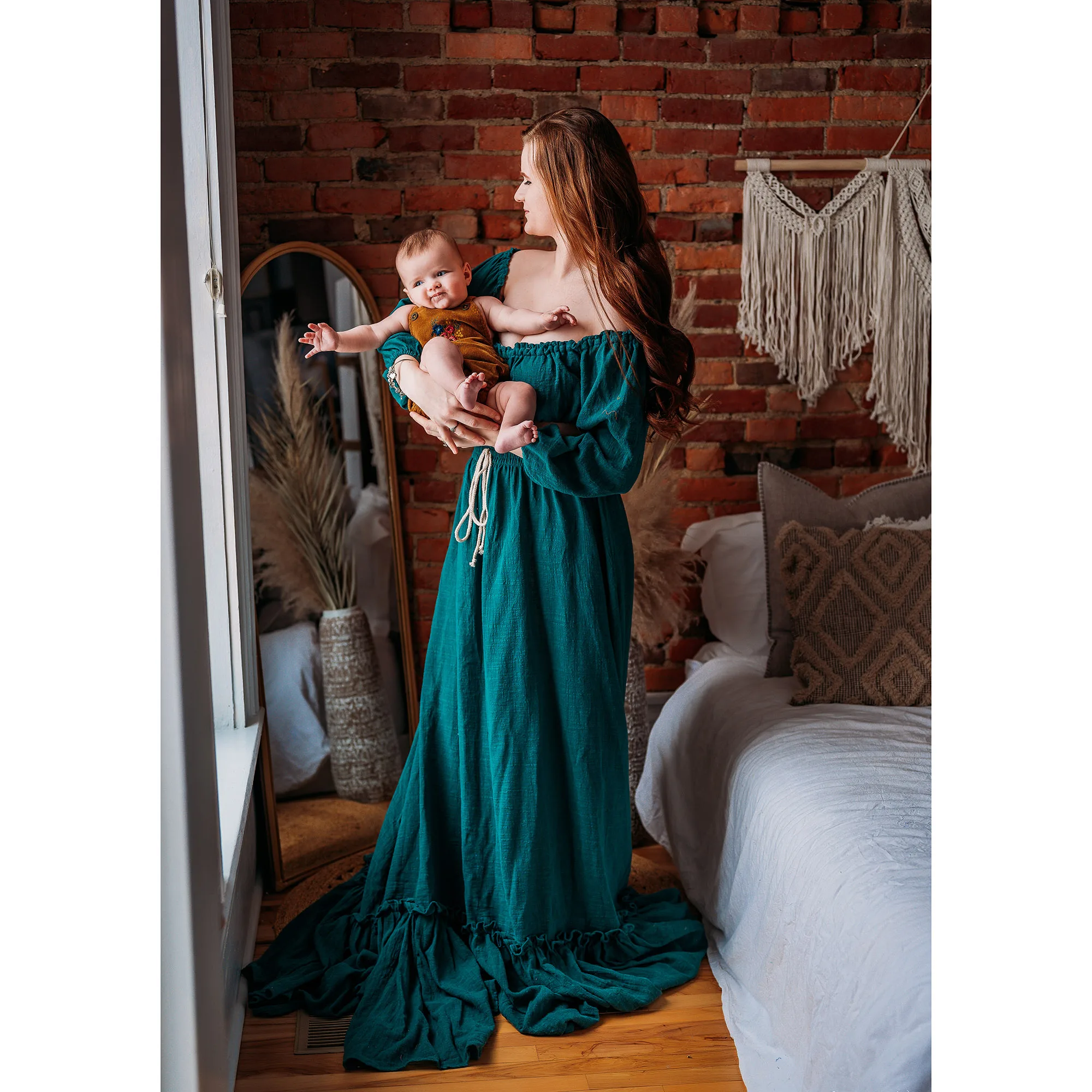 Vintage Photo Shooting Dresses For Pregnancy Women Maxi Long Robe Cotton Maternity Dress Evening Party Costume Accessories 2023