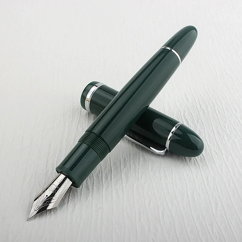 canetas com clipe de metal dourado ef 038 mm f 05 mm nibs school office supply green business writing pen jinhao x159 01