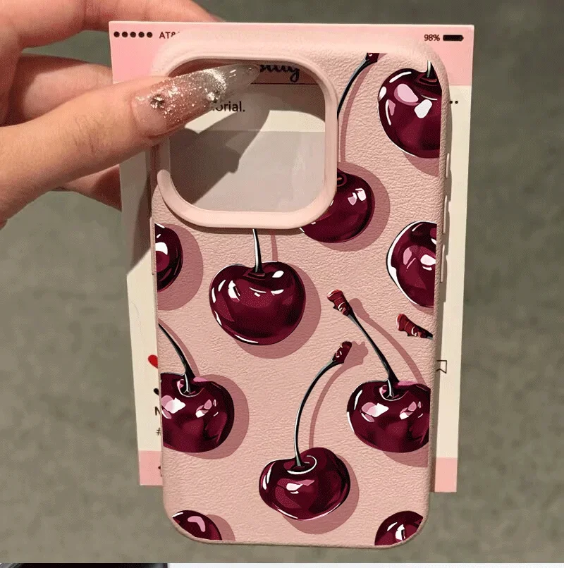 Glossy Ruby Cherry Lychee Casing For Xiaomi Redmi Note 15 Pro 5G 15A 14C Note 14 13 Pro 12 11 10 Pro 11S 10S A5 4G 5G Soft Case
