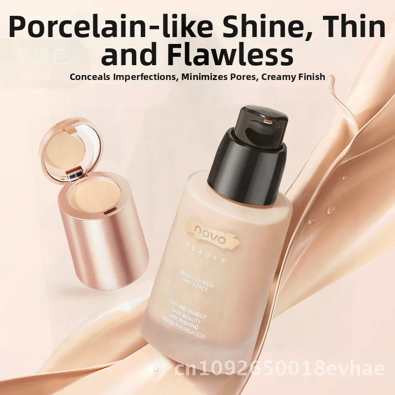 Novo Moisturizing Concealer Liquid Foundation Long-Lasting Waterproof Sweat-Proof Light Formula Skin Tone Correction BB Cream