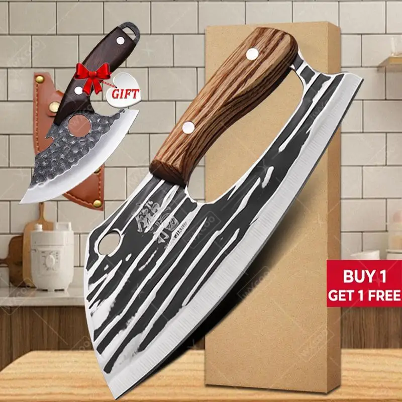

WXCOO Handmade Forged Kitchen Knife Fruit Vegetable Slicing Knife with Wooden Handle Stainless Steel Kitchen Peeler Gift