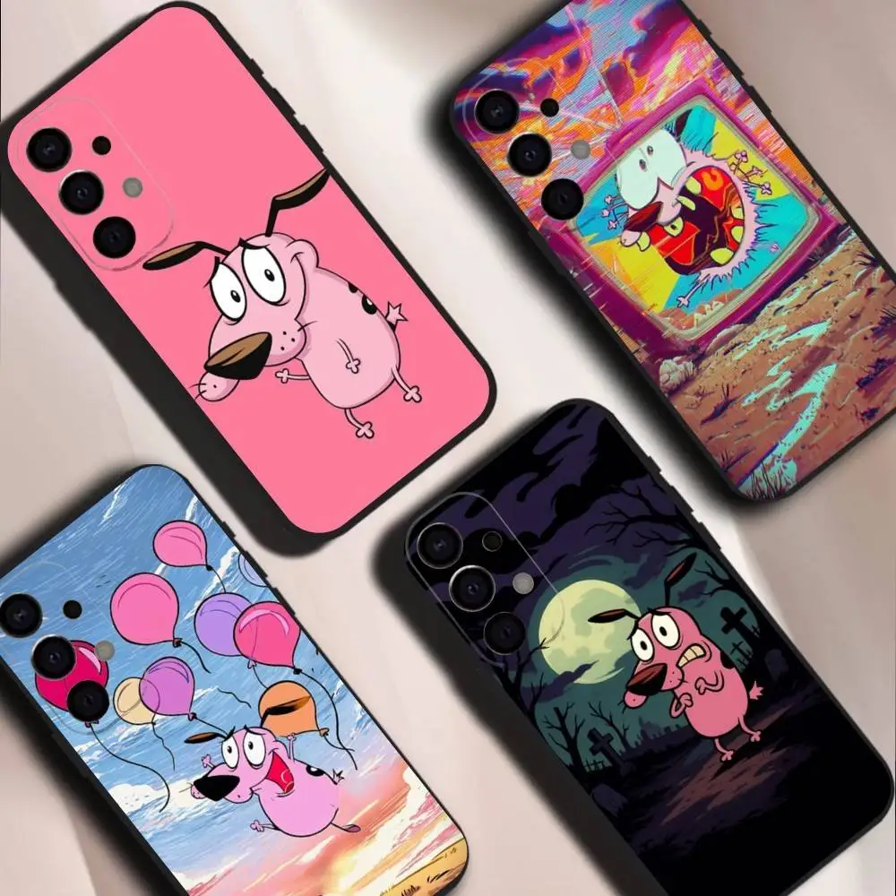 

Courage The C-CowardlyS Dog Phone Case For Samsung S25,S24,S21,S22,S23,S30,Ultra,S20,Plus,Fe,Lite,5G Black Cover
