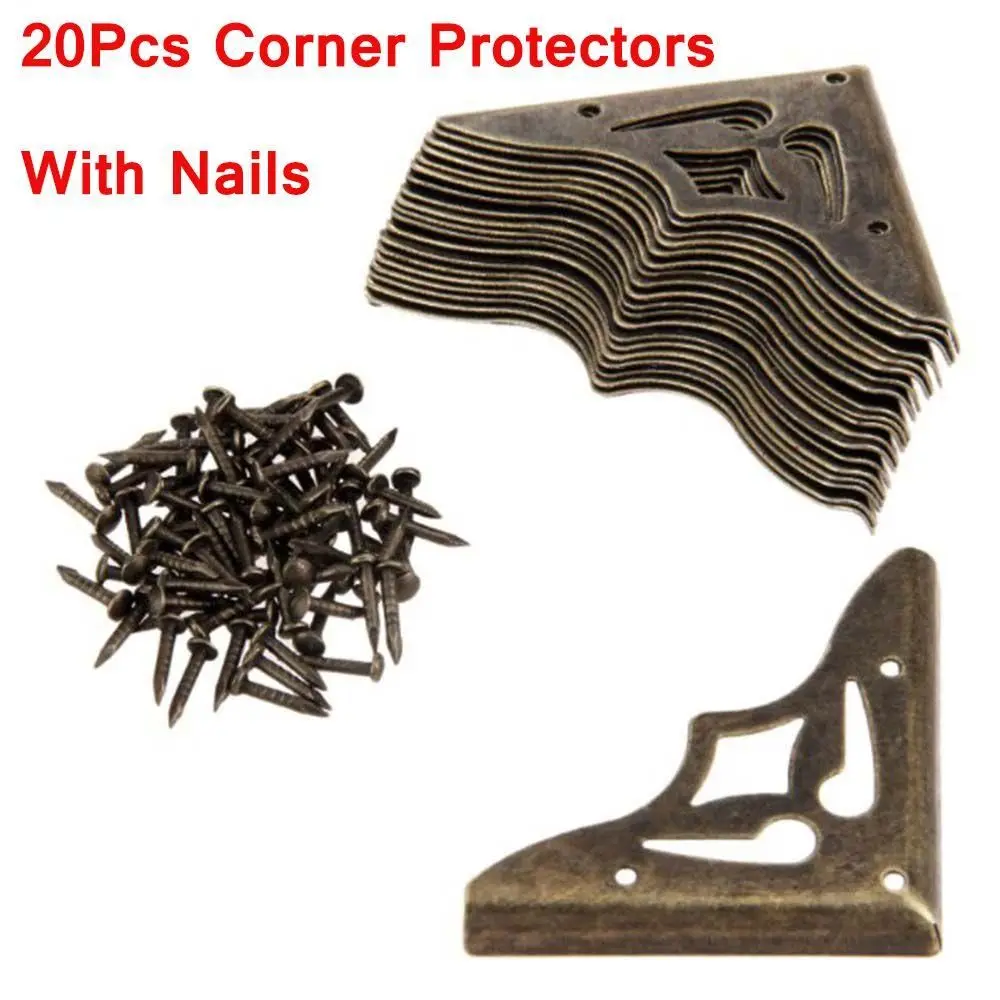 35mm Bronze Metal Craft Jewelry Box Decor Furniture Decorative Corner Bracket Corner Foot Corner Protector