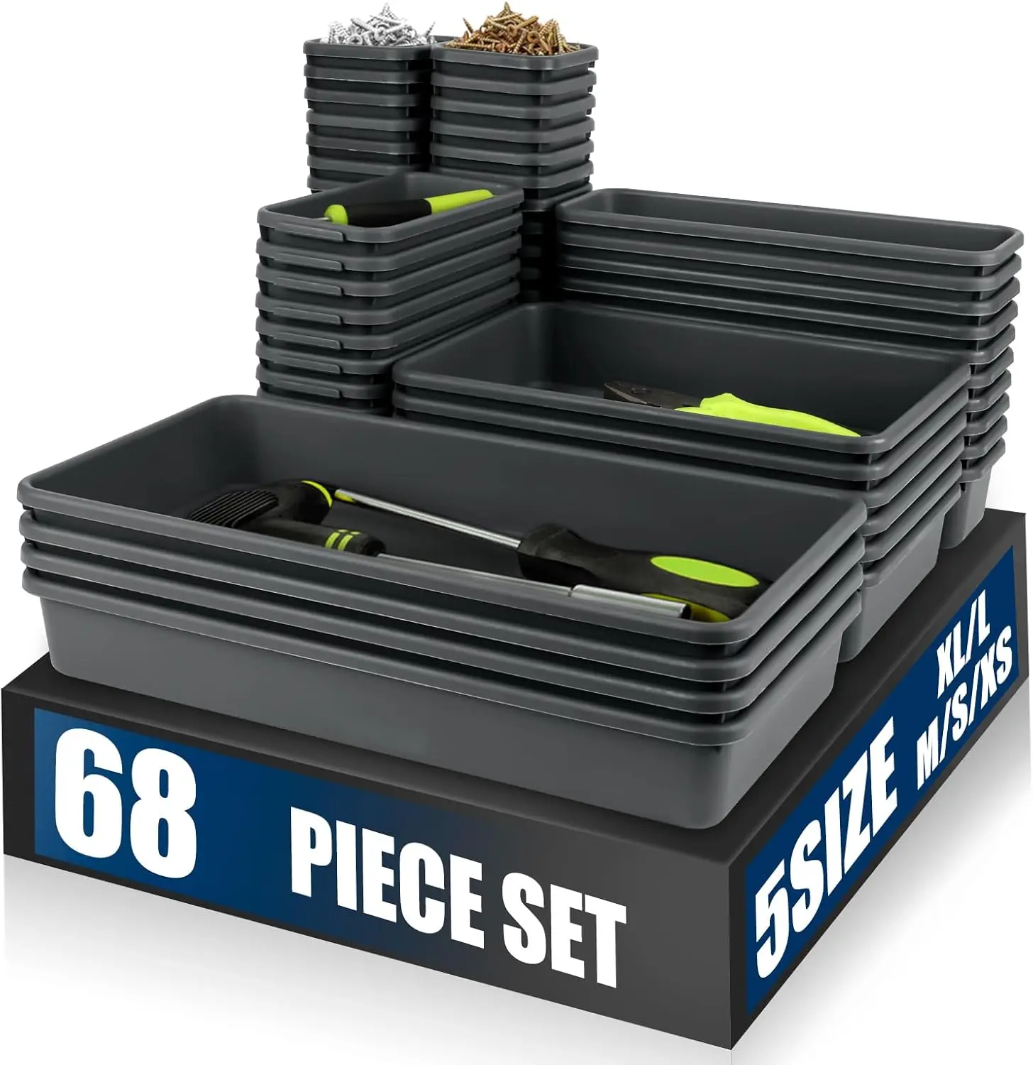

【LARGE SIZE】【68PCS】Tool Box Organizer Tray Divider, 【5 Size】Toolbox Desk Drawer Organizer