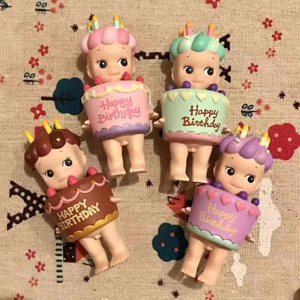 سوني الملاك كعكة عيد ميلاد سلسلة صندوق غامض Kawaii مفاجأة صندوق شخصيات كرتونية الحلي الكرتون نموذج دمية لعبة الهدايا