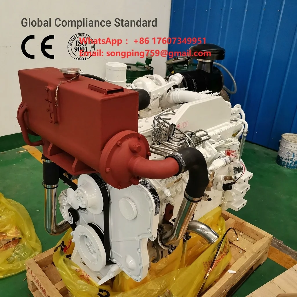 DCEC 6CTA8.3-M205 Marine Dieel Engine Assy 205HP 6 Cylinder Propulsion Motor 8.3L for Fishing Boat Tugboat and Passenger Ferry