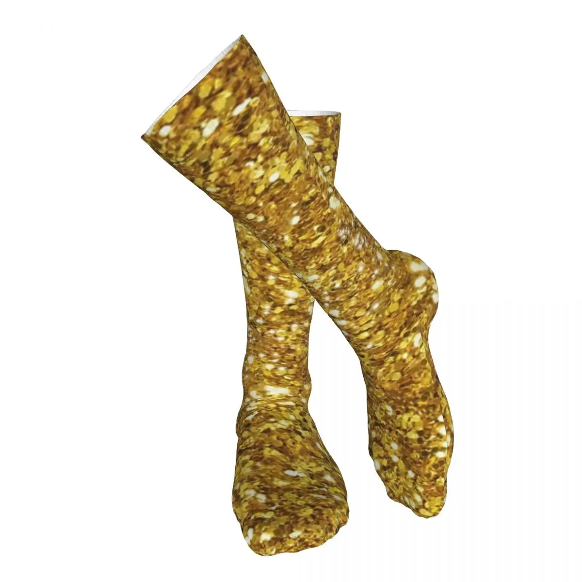 Gold Glittering Sparking Sequins Adult Stockings Not Easy to Pilling For Daily Matching Thigh length Socks All Seasons