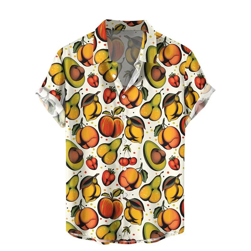 New 3D Hentai Style Mushroom Printed Shirts For Men Kidsn Fashion Cool Shirts & Blouses Mens Hawaiian Short Shirts Clothes Tops