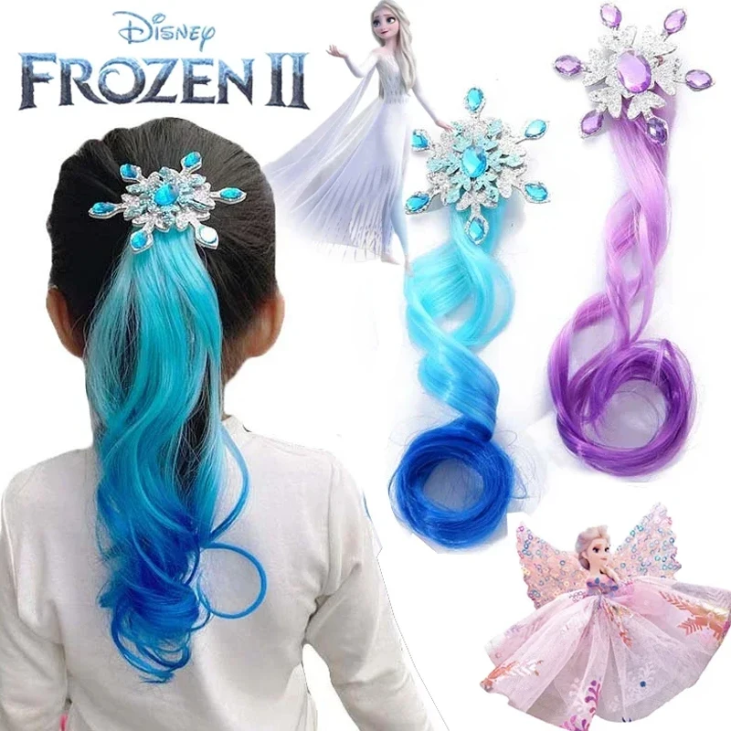 Disney Frozen Princess Kids Hair Accessories Cartoon Elsa Princess Hair Accessories Braided Hair Rope Barrette Children Gifts