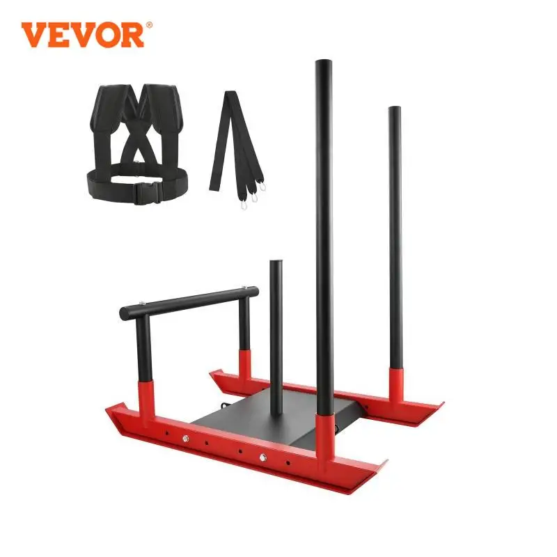 VEVOR Weight Training Sled Pull Push Power Sled with Handle, Fitness Strength Resistance Training, Steel Workout Equipment