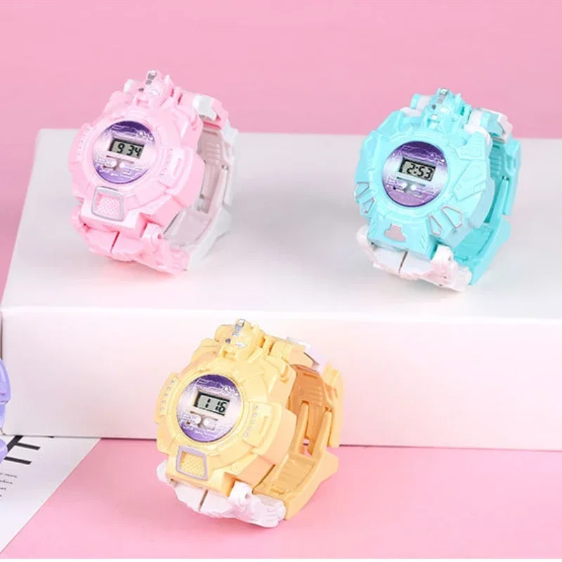 Relojes de mano para niños, juguetes pequeños, deformación, Robot, reloj para niños, niñas, niños