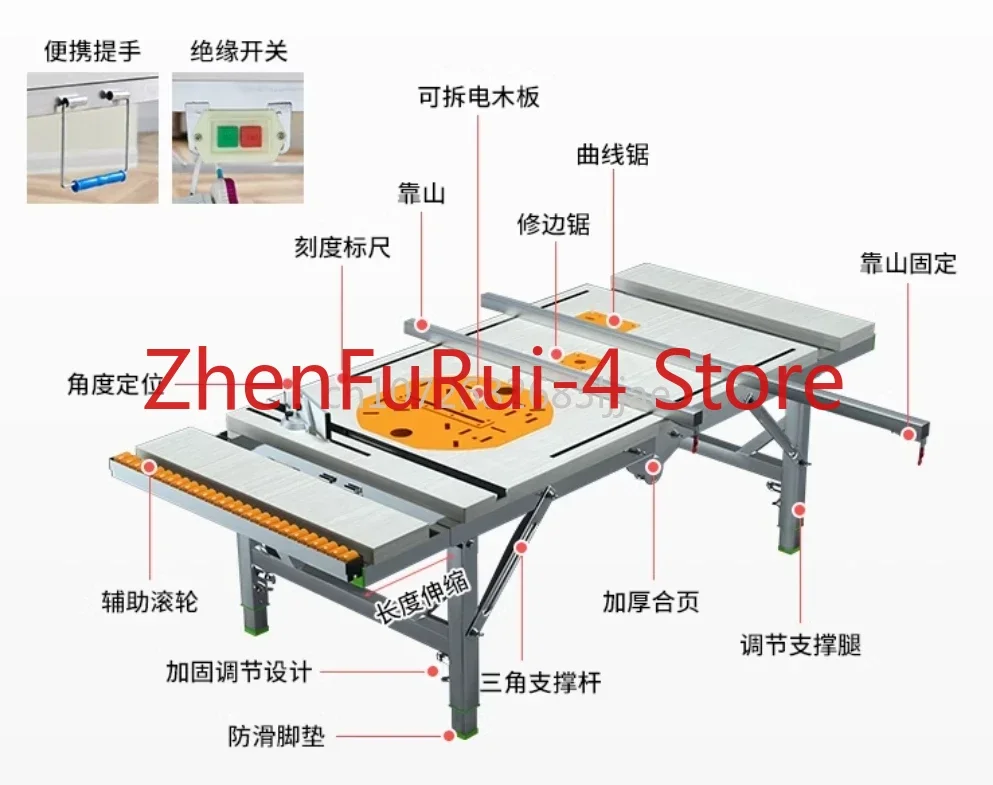 

80*145 DIY Electric Folding Lifting Work Saw Multifunctional Woodworking WorkTable Mini Table Saw Electric Woodworking Saw Table
