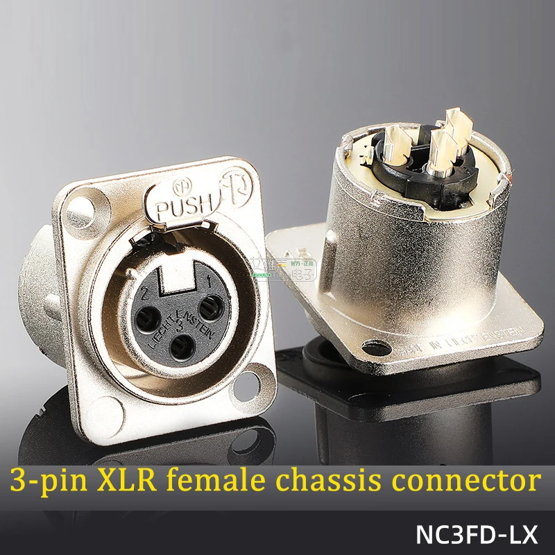 

XLR Male Female Connector Audio Microphone Balanced Plug Gold Silver Tin Plated Straight Right Angle Chassis Connector