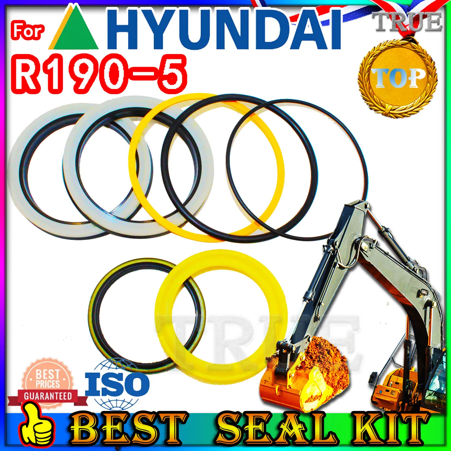 

For Hyundai R190-5 Oil Seal Repair Kit Boom Arm Bucket Excavator Hydraulic Cylinder R190 5 TRAVEL Joystick Engine O-ring Pump