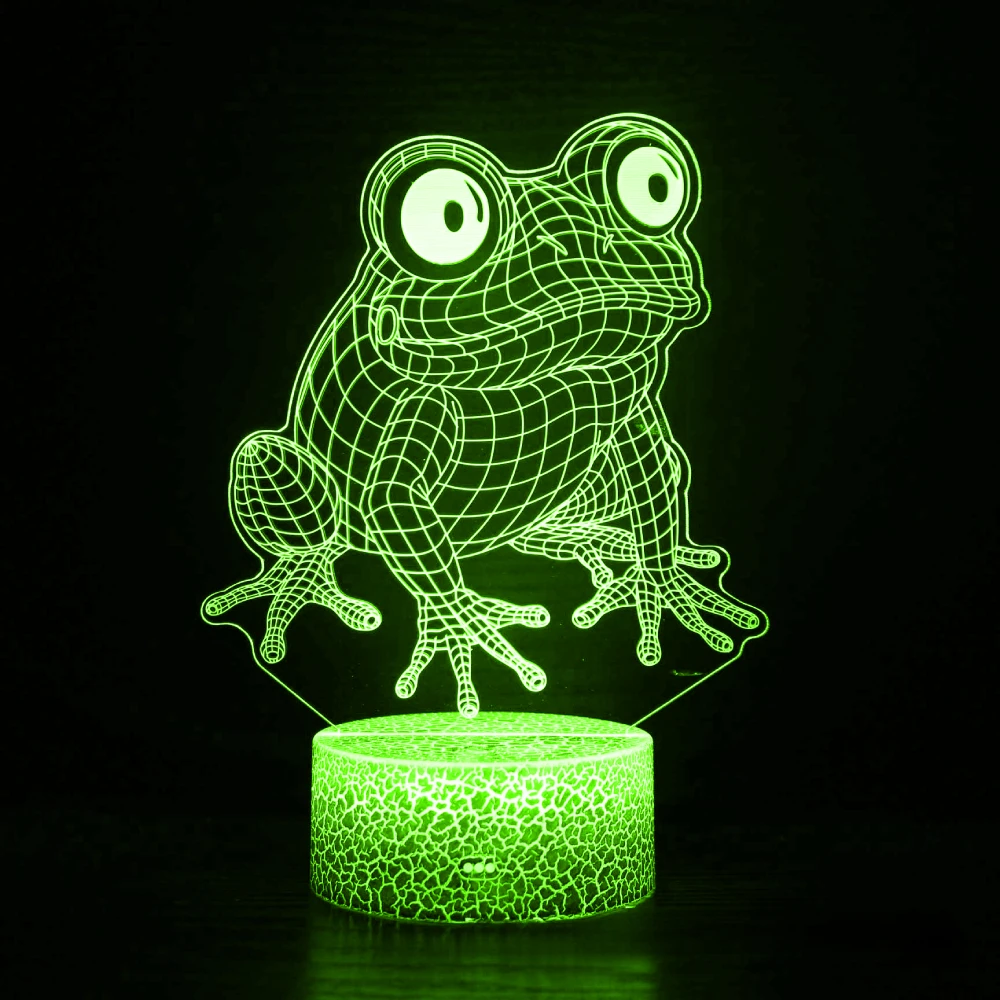 Nighdn Frog 3D Night Light 7 Color Change LED Table Lamp for Kids Room Decor Child Nightlight Baby Room Decor Cartoon Gifts