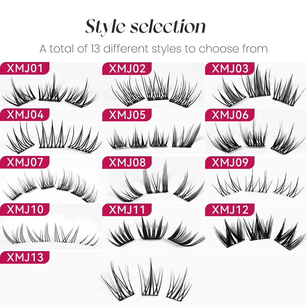 Yelix DIY رموش عنقودية ذاتية اللصق 10 صفوف خالية من الغراء لتقوم بها بنفسك رموش صناعية على طراز المانغا الكورية رموش مقسمة طبيعية ناعمة