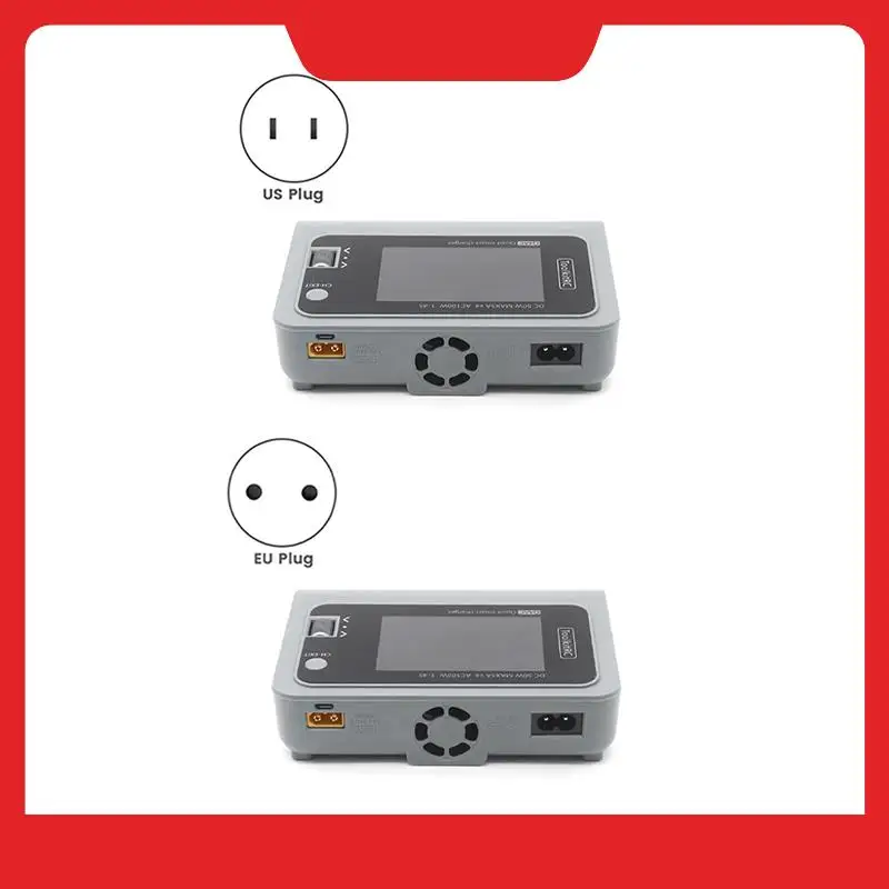 

Toolkitrc Q4AC 4X50w 4 Ports XT60 With XT30 Adapters AC DC Smart Charger IPS Clear Wide Angle Display For Lipo Battery