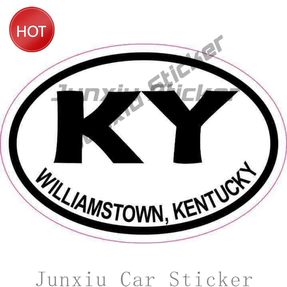 Oval KY Williamstown Kentucky Car Sticker Decorative Decal For Rear Window Travel Souvenir Decoration Automotive Accessories