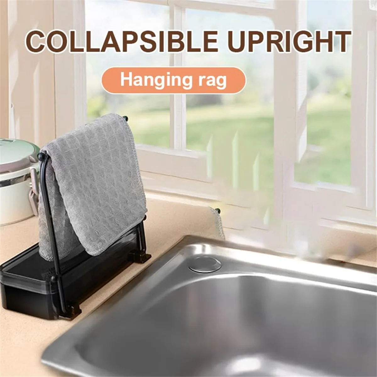 SEMOIC Sink Strainer Foldable Trash Collector with Mesh Bag Suction Cup Sink Drain Strainer Garbage Disposal Filter Bag