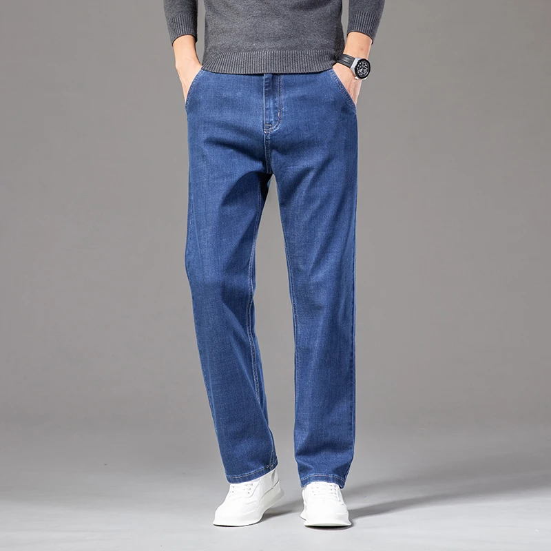 

Spring 2023 New Baggy Jeans Men's Classic Solid Casual Fashion Large Pants Men's Clothing Denim Straight Leg Pants